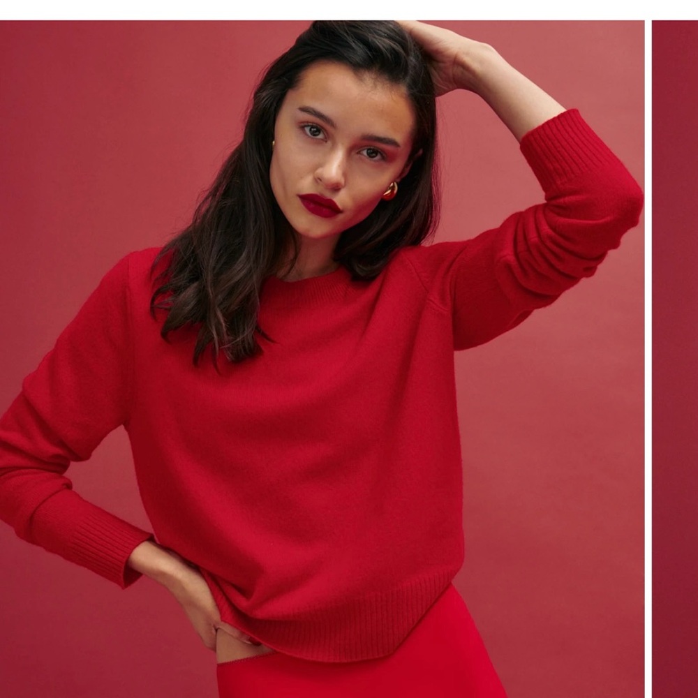 Reformation Scarlet Crew Neck Sweater